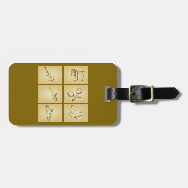 Skiss av musikinstrument bagagebricka (Horisontell Framsida)