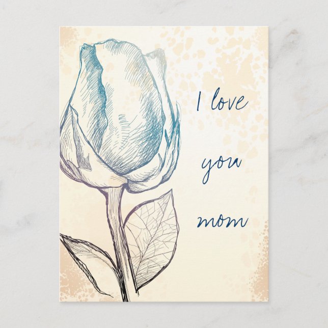 Skiss av ro, vykort (Framsida)