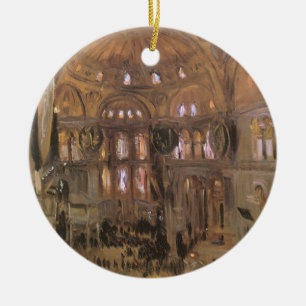 Skiss av Santa Sophia av John Singer Sargent Julgransprydnad Keramik