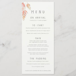 Skiss av skal av våtfärg på bröllop mellan gräs oc meny