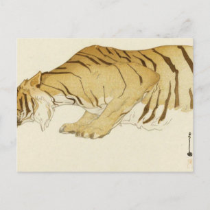 Skiss av Tiger Dobutsu-en Tora Zoological Garden Vykort