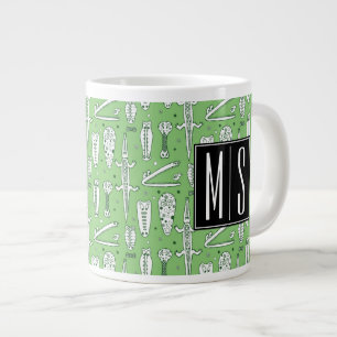 Skiss Crocodile Mönster  Monogram Jumbo Mugg