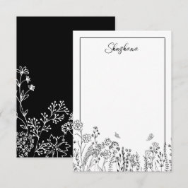 Skiss för Blommigt av snyggt-skript Anteckningskort