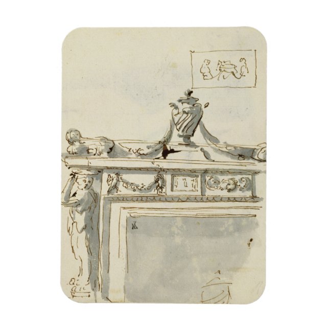 Skiss för en kamera (penna & bläck och var magnet (Vertikal)