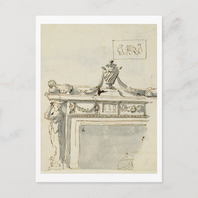 Skiss för en kamera (penna & bläck och var vykort (Framsida)