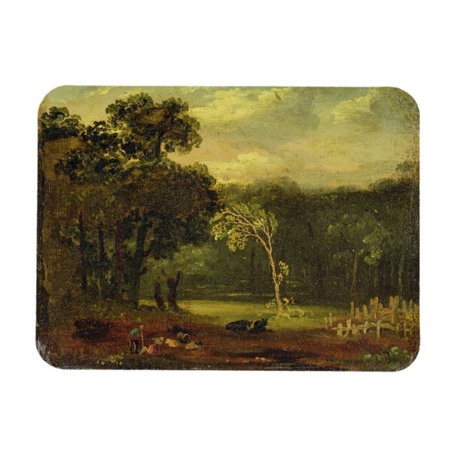 Skiss from Nature in Sion Park, 1819 (oil on card) Magnet (Horisontell)