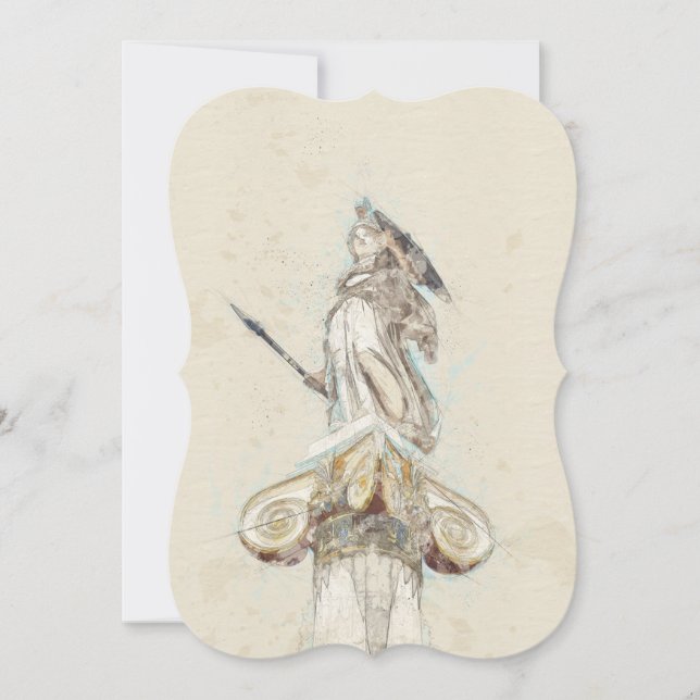 Skiss över Athena Statue-inbjudan - Elegant Inbjudningar (Framsida)