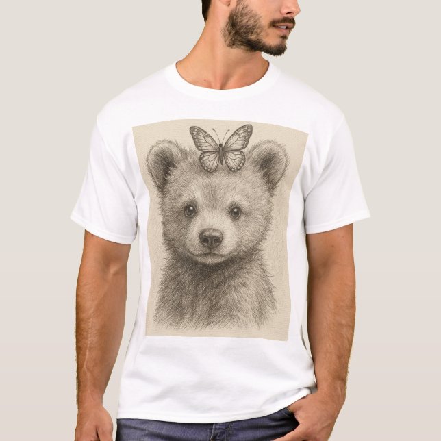 Skiss över baby Bear Unge T Shirt (Framsida)