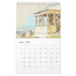 Skiss över bilder i Grekland Kalender