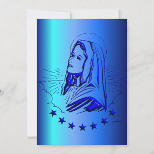 Skiss över Blsed Virgin Mary i Blue