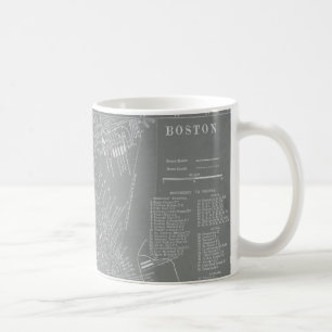 Skiss över Boston City Karta Kaffemugg