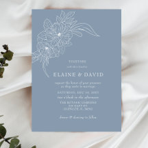 Skiss över Bröllop i Blommigten Dusty Blue Minimal