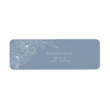 Skiss över Bröllop i Blommigten Dusty Blue Minimal