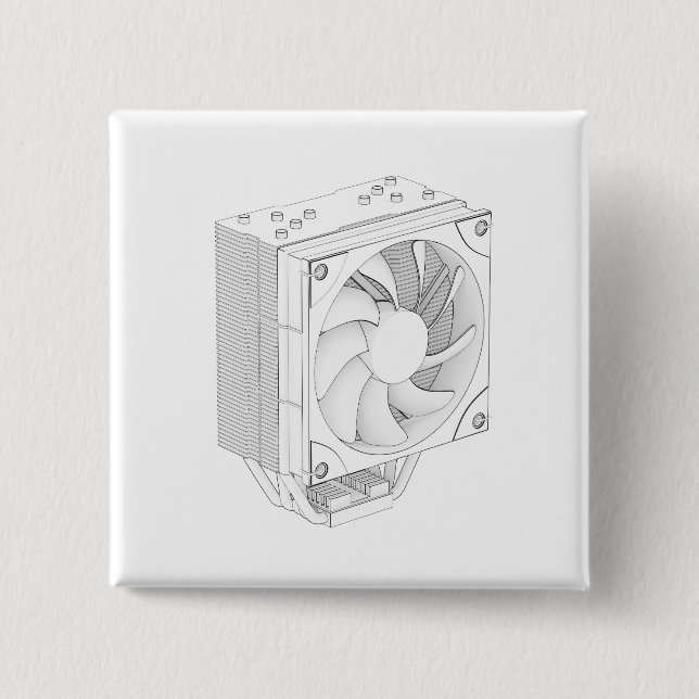 Skiss över datorprocessorkylare knapp (Framsida)