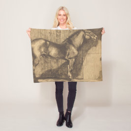 Skiss över en pony (av Paul-Albert Besnard) Fleecefilt