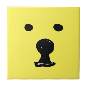 Skiss över funky Bear Hund Ansikte Kakelplatta