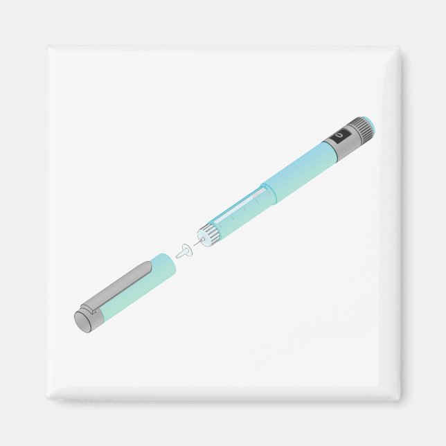 Skiss över insulinpenna magnet (Framsidan)