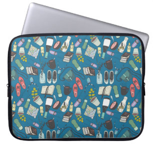 Skiss över mode i hand plockade doodle-sketch laptop fodral