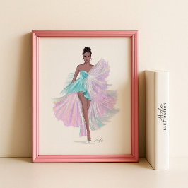 Skiss över mode, illustration poster