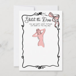 Skiss över Möhippan Dress Hand plockade Bow Inbjudningar