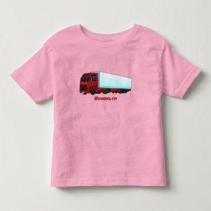 Skiss över Röd släpvagn lastbil T Shirt