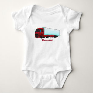 Skiss över Röd släpvagn lastbil T Shirt