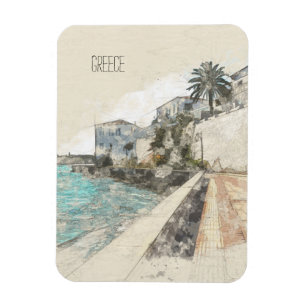 Skiss över Spetses Embankment Magnet - Charming