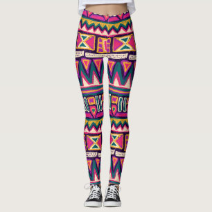 Skiss över stammarna: handdragen aztec mönster. leggings