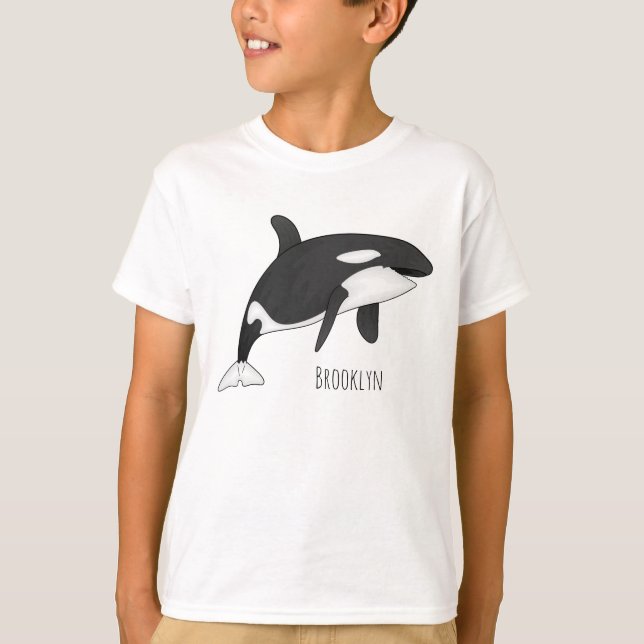 Skiss över tecknaden av val t shirt (Framsida)