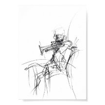 Skiss över Trumpet Player-abstrakten - Premium