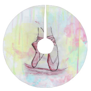 Skiss över vattenfärgen hand plockade julgransmatta borstad polyester