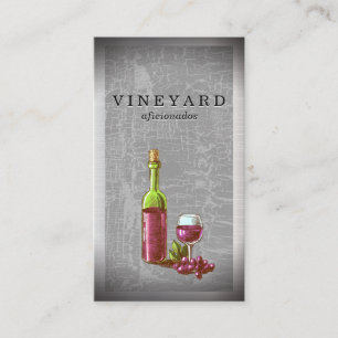 Skiss över Vintagen vin Flaska och glaset Visitkort