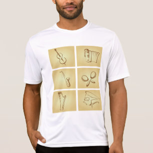 Skiss på musikinstrument t shirt
