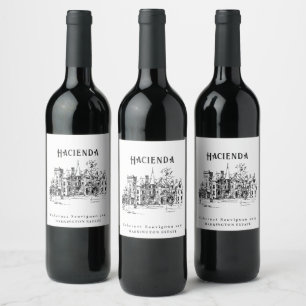 Skiss på skräddarsydda vinetiketter för gods vinflaska etikett