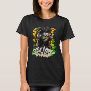 Skiss Rastaman med hörlurar Graffiti Stil R T Shirt