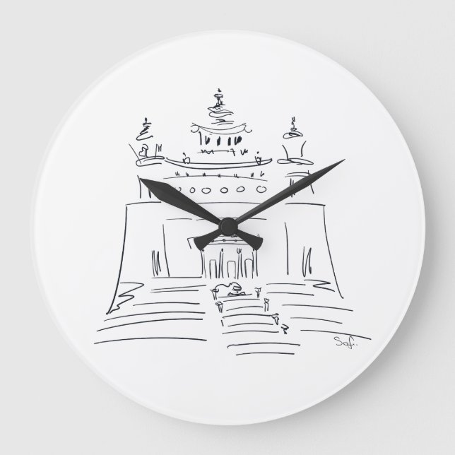 Skiss ritning Buddhist tempel Stor Klocka (Framsida)