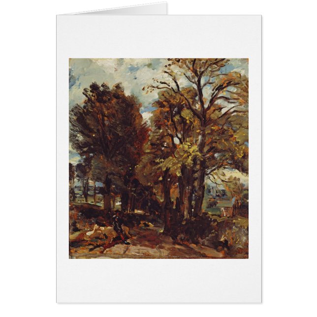 Skissa av en Lane på östliga Bergholt, c.1810 Hälsningskort (Framsidan)