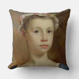 Skissa av en ung flicka, c.1730-40 (olja på kudde