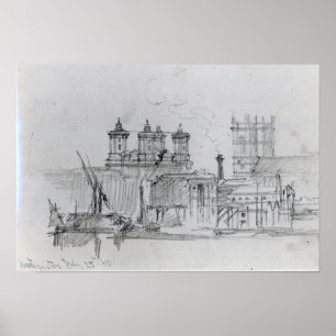 Skissa av Westminster, 1860 Poster