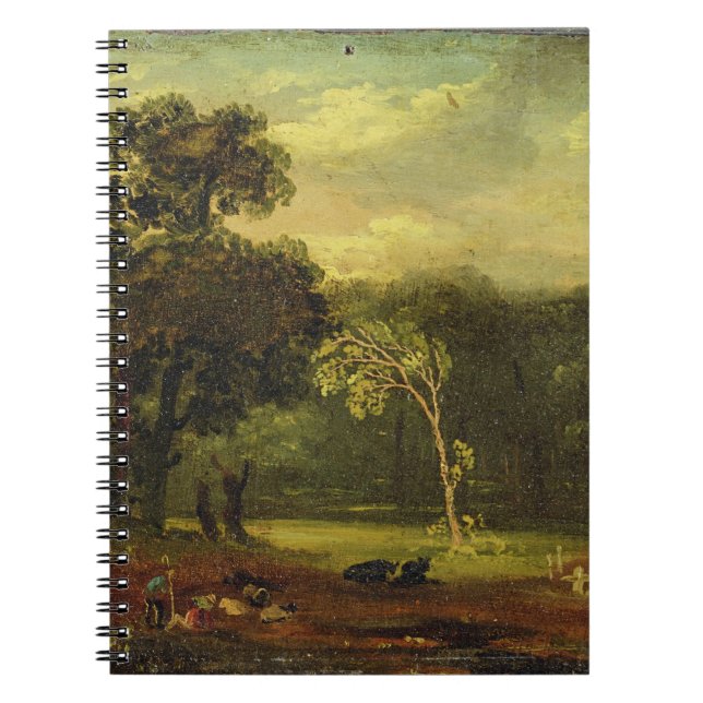 Skissa från naturen i Sion parkerar, 1819 (olja på Anteckningsbok (Framsidan)