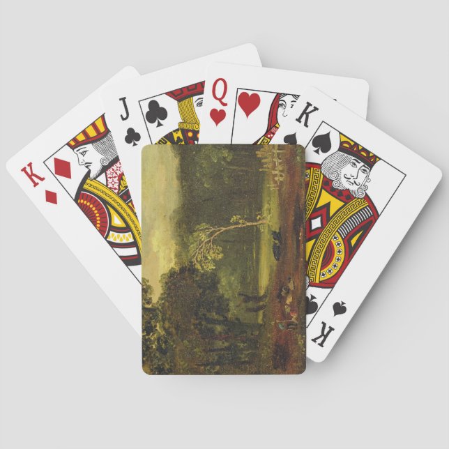 Skissa från naturen i Sion parkerar, 1819 (olja på Kortlek (Baksidan)