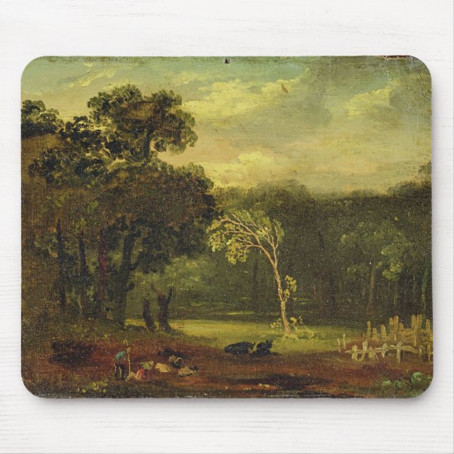Skissa från naturen i Sion parkerar, 1819 (olja på Musmatta (Framsidan)