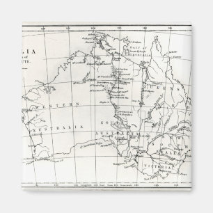 Skissa kartan av Australien Magnet