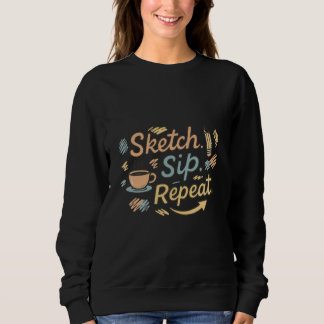 Skissa Sipp Upprepa T Shirt
