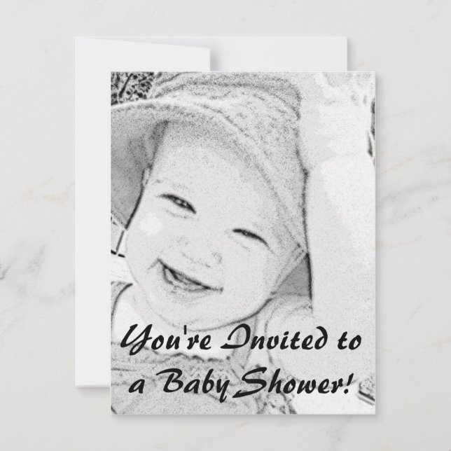 Skissad baby showerinbjudan inbjudningar (Framsida)