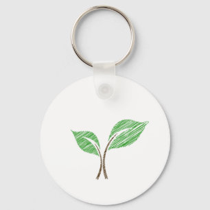 Skissad babyplanta nyckelring