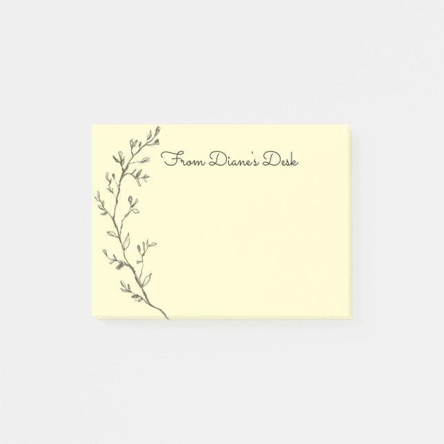 Skissad blomdesign post-it block (Framsida)