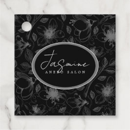 Skissad Blommigt kontur QR-kod Grått/Blk-ID939 Gåvor Etiketter