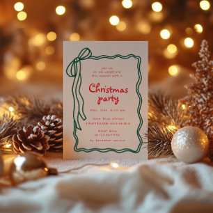 Skissad Bow Ram jul Party Inbjudningar