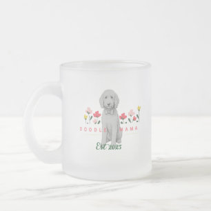 Skissad Doodle-mugg med blommor - Anpassningsbar Frostad Glasmugg